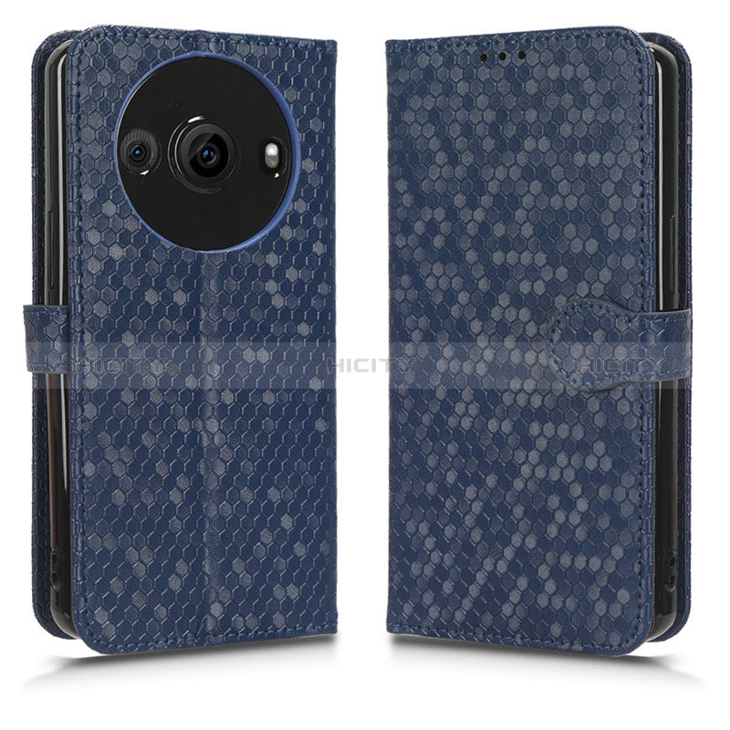 Coque Portefeuille Livre Cuir Etui Clapet C01X pour Sharp Aquos R8 Pro Bleu Plus