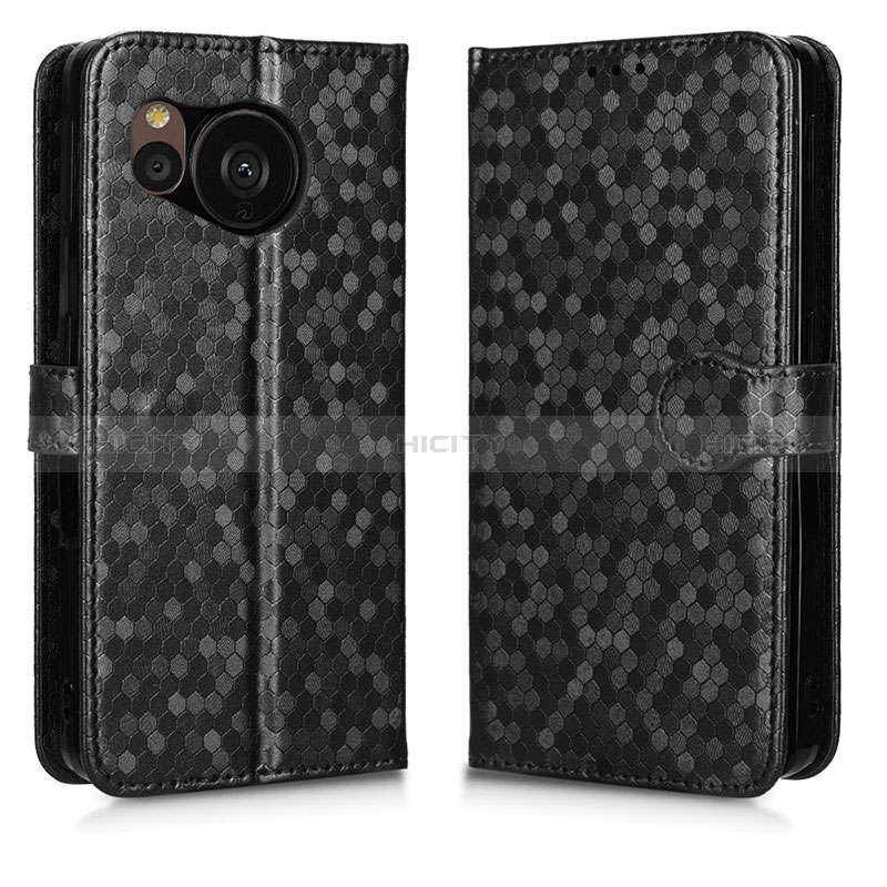 Coque Portefeuille Livre Cuir Etui Clapet C01X pour Sharp Aquos Sense7 Noir Plus