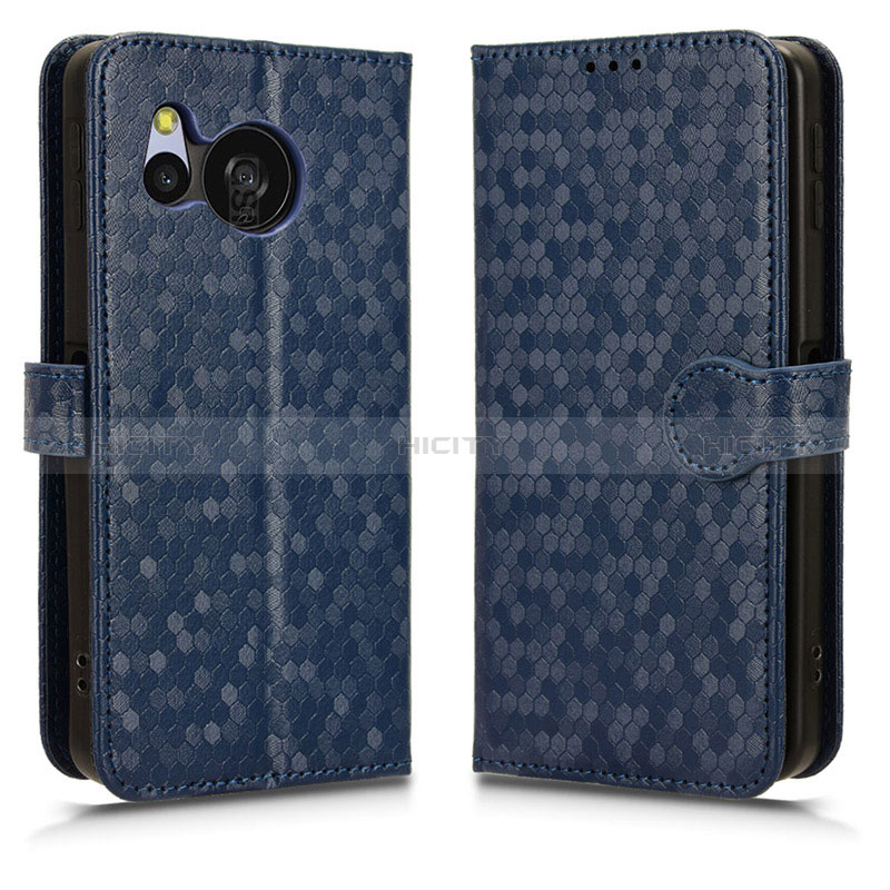 Coque Portefeuille Livre Cuir Etui Clapet C01X pour Sharp Aquos Sense8 Bleu Plus