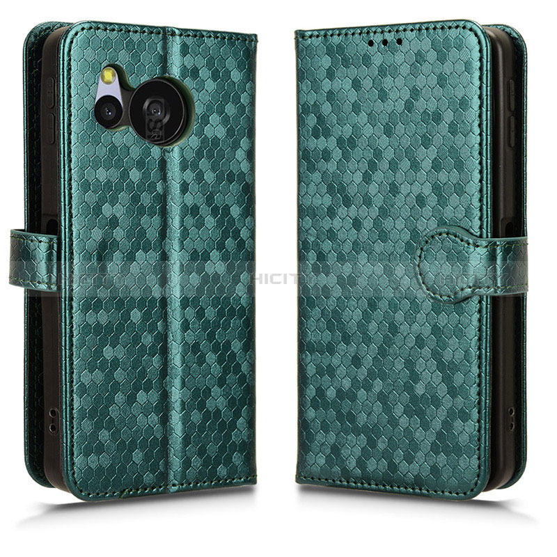 Coque Portefeuille Livre Cuir Etui Clapet C01X pour Sharp Aquos Sense8 Vert Plus