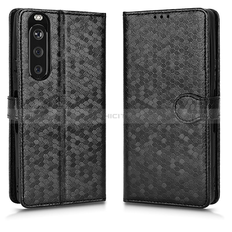 Coque Portefeuille Livre Cuir Etui Clapet C01X pour Sony Xperia 1 III Noir Plus