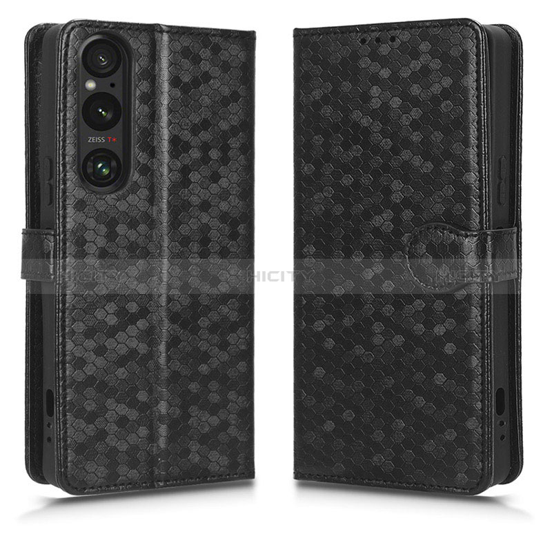 Coque Portefeuille Livre Cuir Etui Clapet C01X pour Sony Xperia 1 V Noir Plus