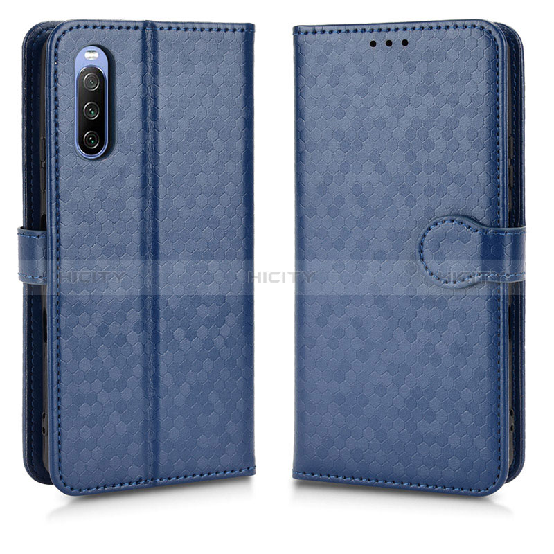 Coque Portefeuille Livre Cuir Etui Clapet C01X pour Sony Xperia 10 III Bleu Plus