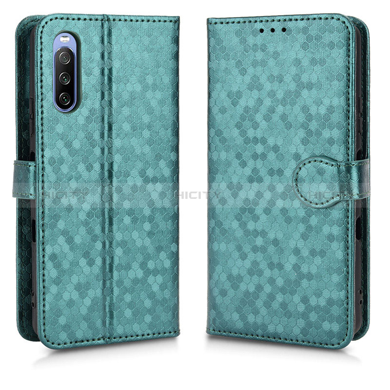 Coque Portefeuille Livre Cuir Etui Clapet C01X pour Sony Xperia 10 III Lite Vert Plus