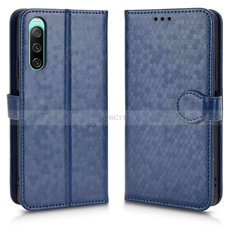 Coque Portefeuille Livre Cuir Etui Clapet C01X pour Sony Xperia 10 IV Bleu Plus