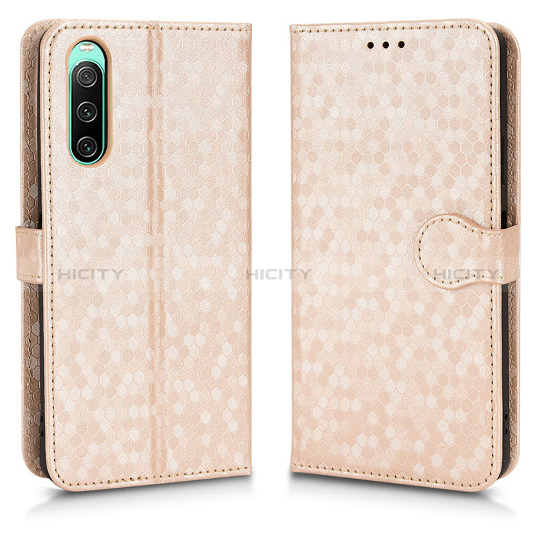 Coque Portefeuille Livre Cuir Etui Clapet C01X pour Sony Xperia 10 IV SO-52C Or Plus