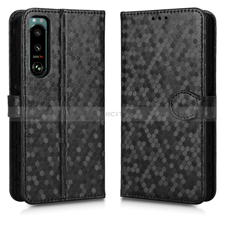 Coque Portefeuille Livre Cuir Etui Clapet C01X pour Sony Xperia 5 III Noir Plus