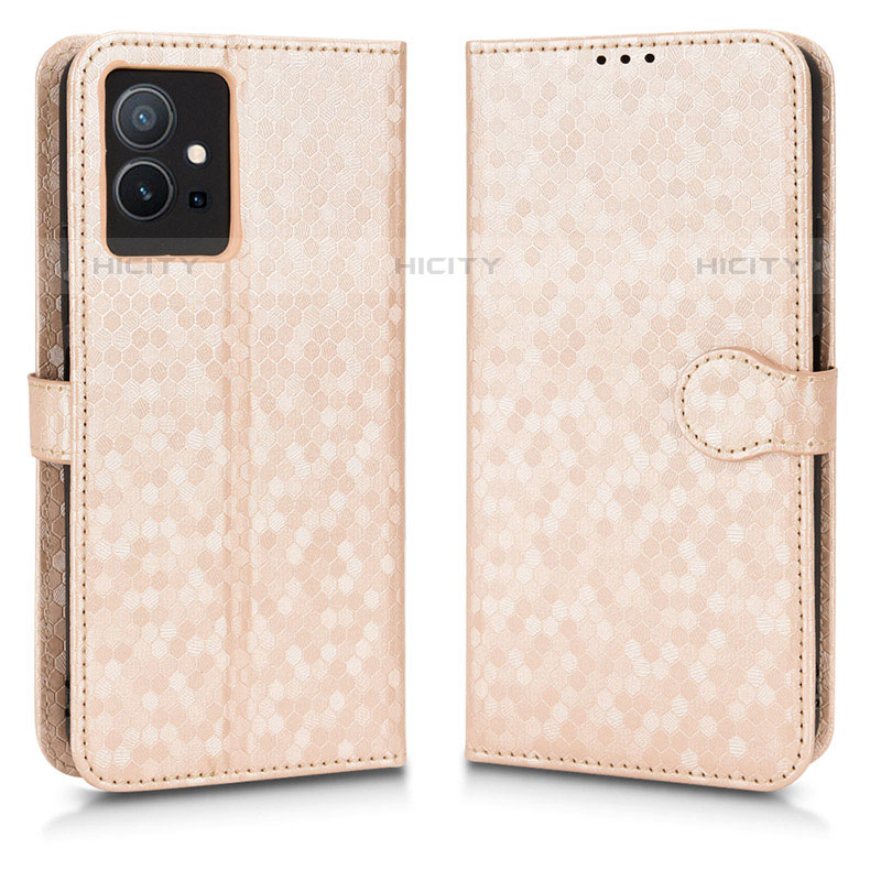 Coque Portefeuille Livre Cuir Etui Clapet C01X pour Vivo iQOO Z6 5G Or Plus