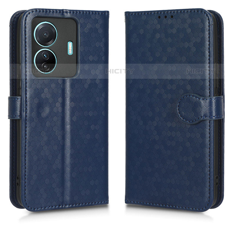 Coque Portefeuille Livre Cuir Etui Clapet C01X pour Vivo T1 Pro 5G Bleu Plus