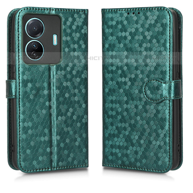 Coque Portefeuille Livre Cuir Etui Clapet C01X pour Vivo T1 Pro 5G Vert Plus