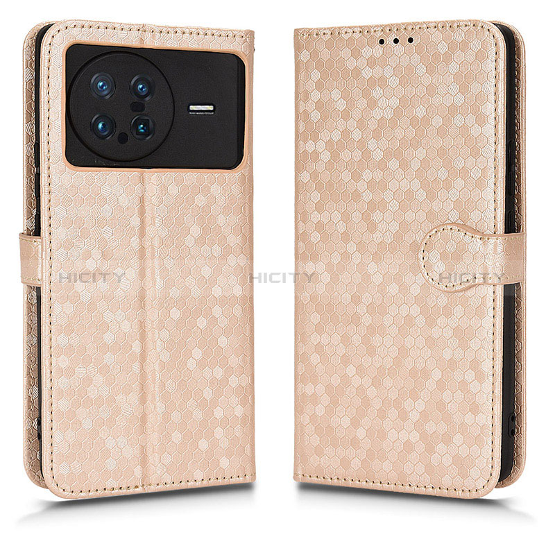 Coque Portefeuille Livre Cuir Etui Clapet C01X pour Vivo X Note Or Plus