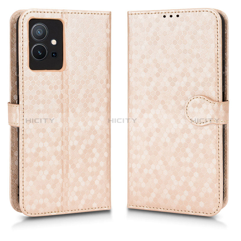 Coque Portefeuille Livre Cuir Etui Clapet C01X pour Vivo Y30 5G Or Plus