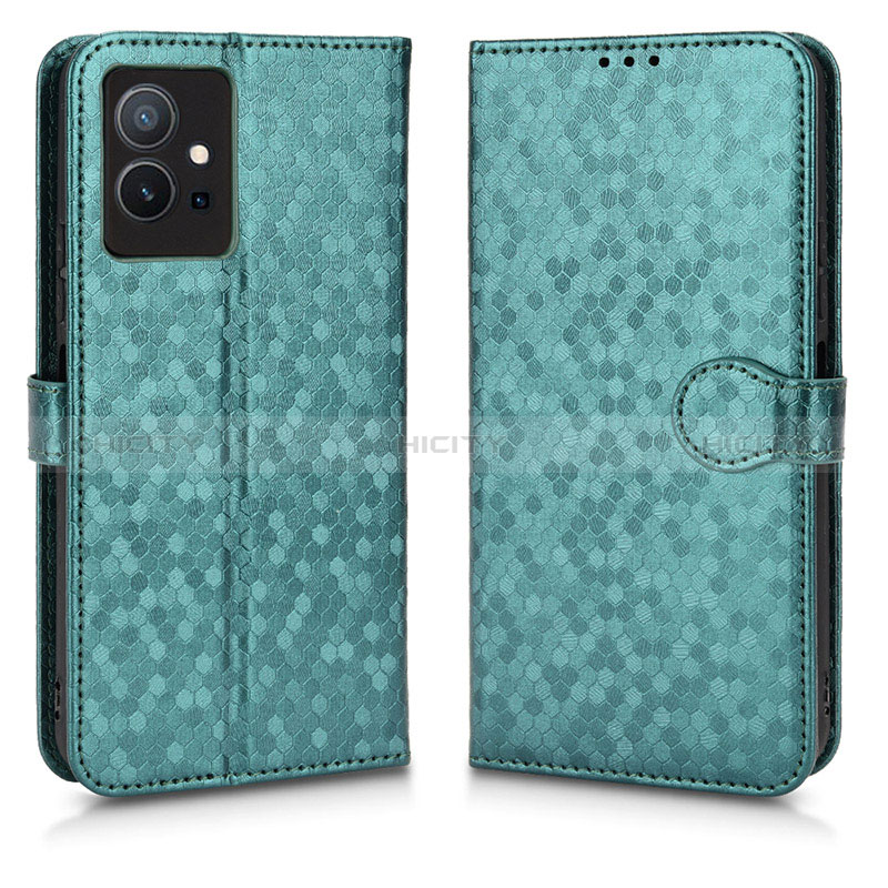 Coque Portefeuille Livre Cuir Etui Clapet C01X pour Vivo Y30 5G Vert Plus