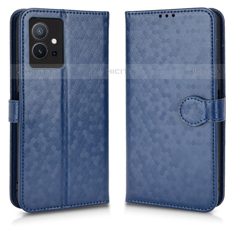 Coque Portefeuille Livre Cuir Etui Clapet C01X pour Vivo Y55 5G Bleu Plus