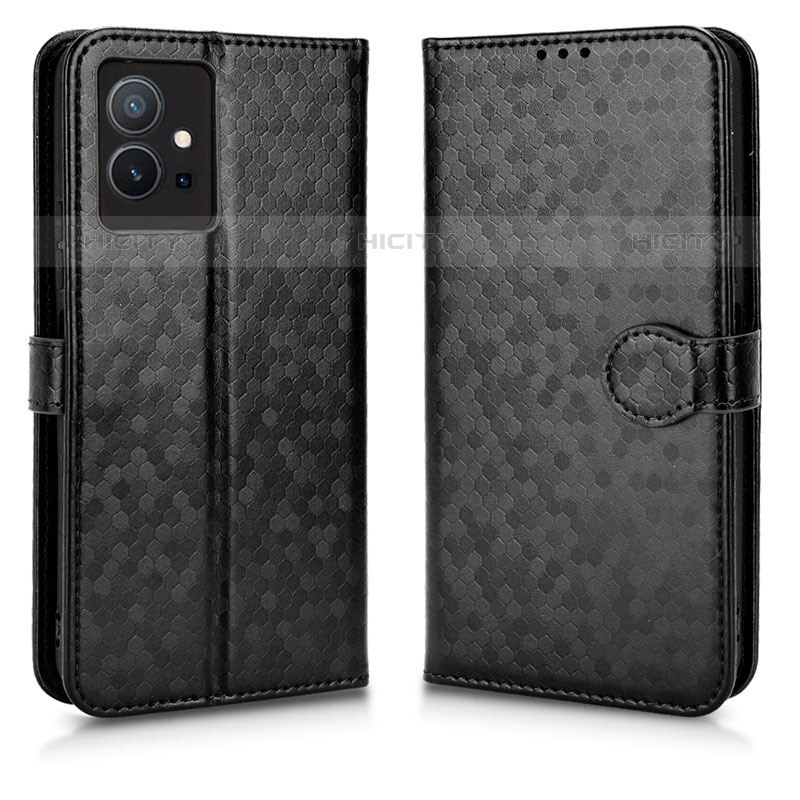 Coque Portefeuille Livre Cuir Etui Clapet C01X pour Vivo Y55 5G Noir Plus