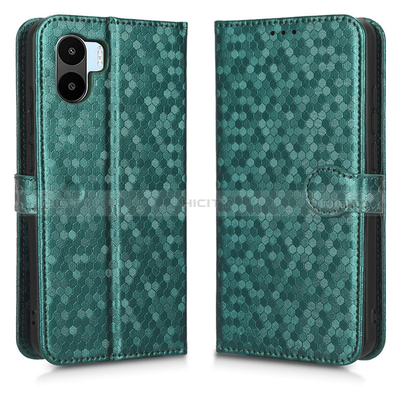 Coque Portefeuille Livre Cuir Etui Clapet C01X pour Xiaomi Poco C50 Vert Plus