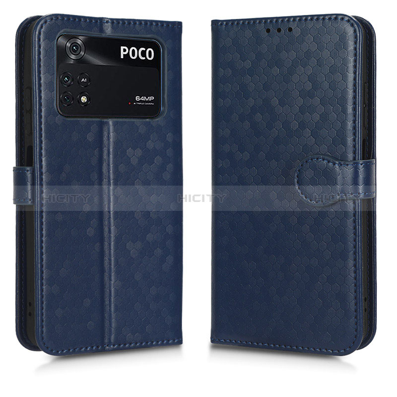 Coque Portefeuille Livre Cuir Etui Clapet C01X pour Xiaomi Poco M4 Pro 4G Bleu Plus