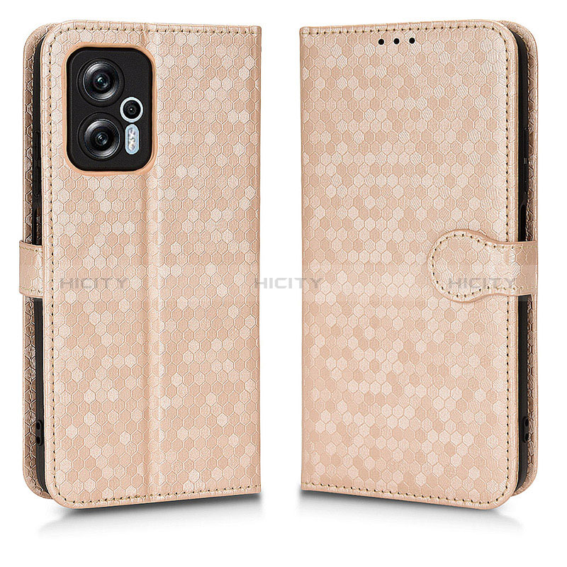 Coque Portefeuille Livre Cuir Etui Clapet C01X pour Xiaomi Poco X4 GT 5G Or Plus