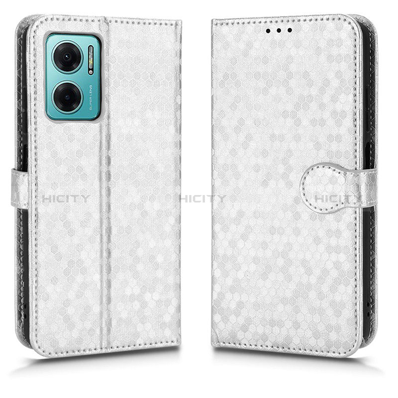 Coque Portefeuille Livre Cuir Etui Clapet C01X pour Xiaomi Redmi 10 5G Argent Plus