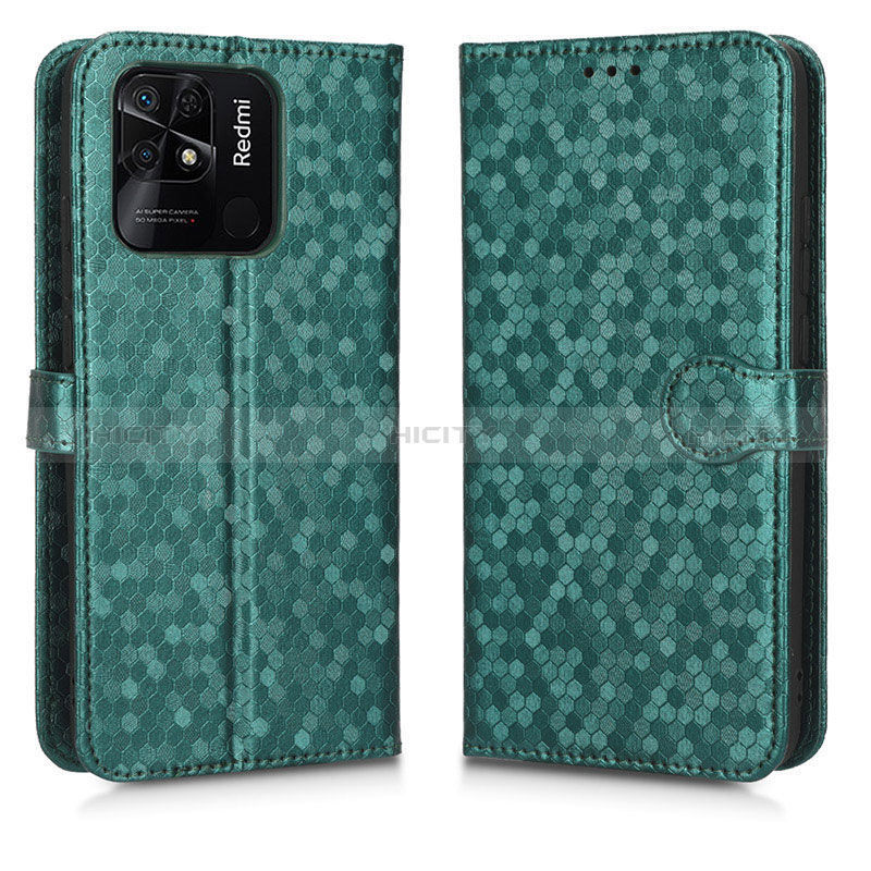 Coque Portefeuille Livre Cuir Etui Clapet C01X pour Xiaomi Redmi 10 India Vert Plus