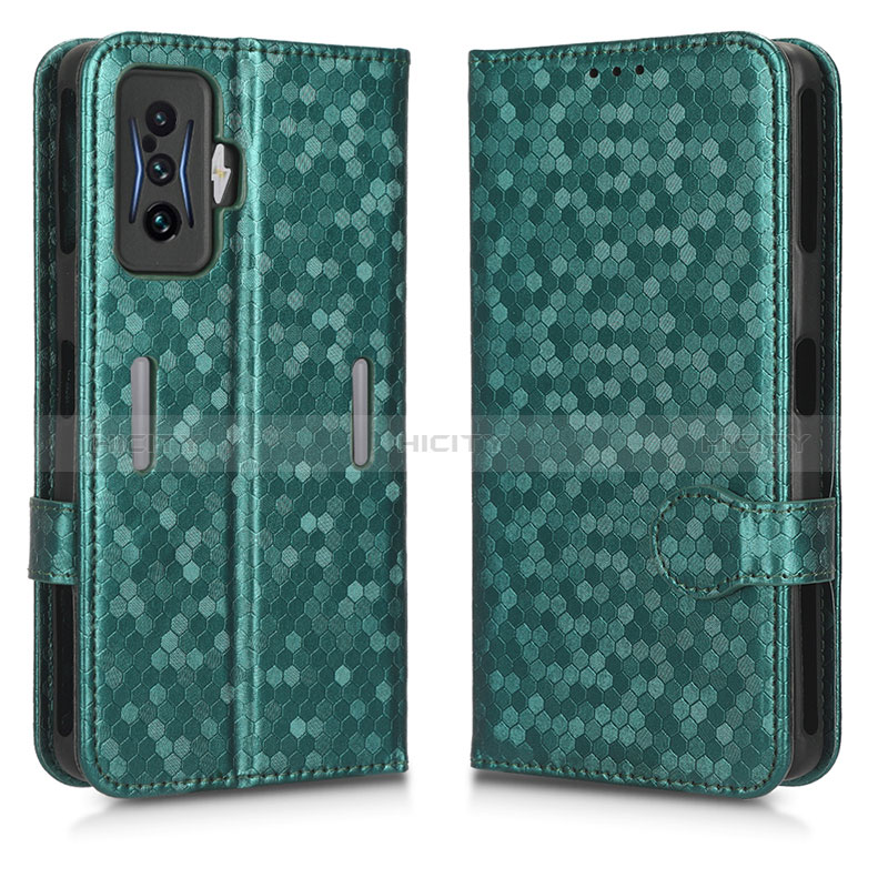 Coque Portefeuille Livre Cuir Etui Clapet C01X pour Xiaomi Redmi K50 Gaming 5G Vert Plus