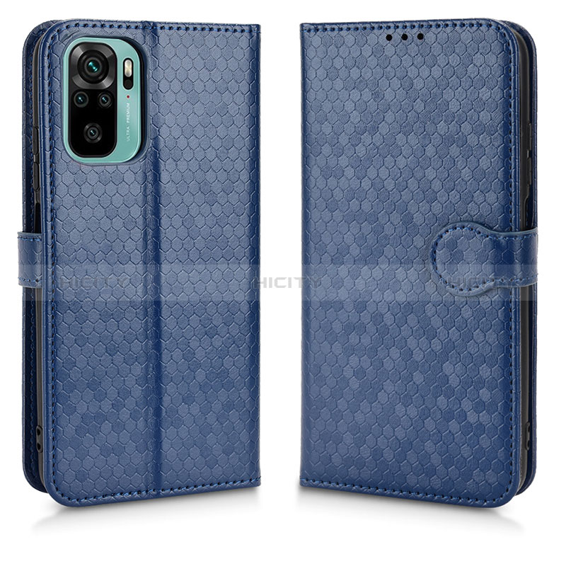 Coque Portefeuille Livre Cuir Etui Clapet C01X pour Xiaomi Redmi Note 10 4G Bleu Plus