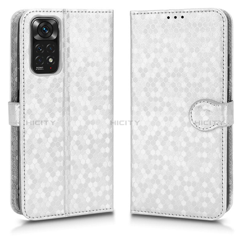 Coque Portefeuille Livre Cuir Etui Clapet C01X pour Xiaomi Redmi Note 11 4G (2022) Argent Plus