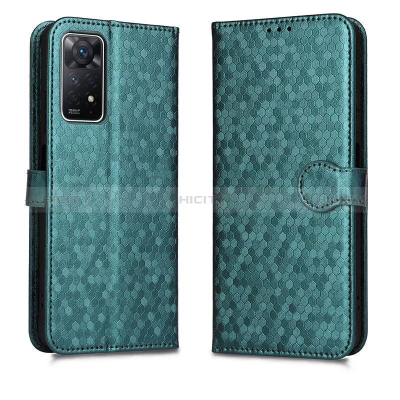 Coque Portefeuille Livre Cuir Etui Clapet C01X pour Xiaomi Redmi Note 11 Pro 5G Vert Plus