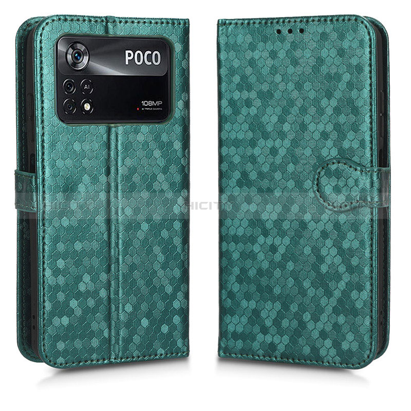 Coque Portefeuille Livre Cuir Etui Clapet C01X pour Xiaomi Redmi Note 11E Pro 5G Vert Plus