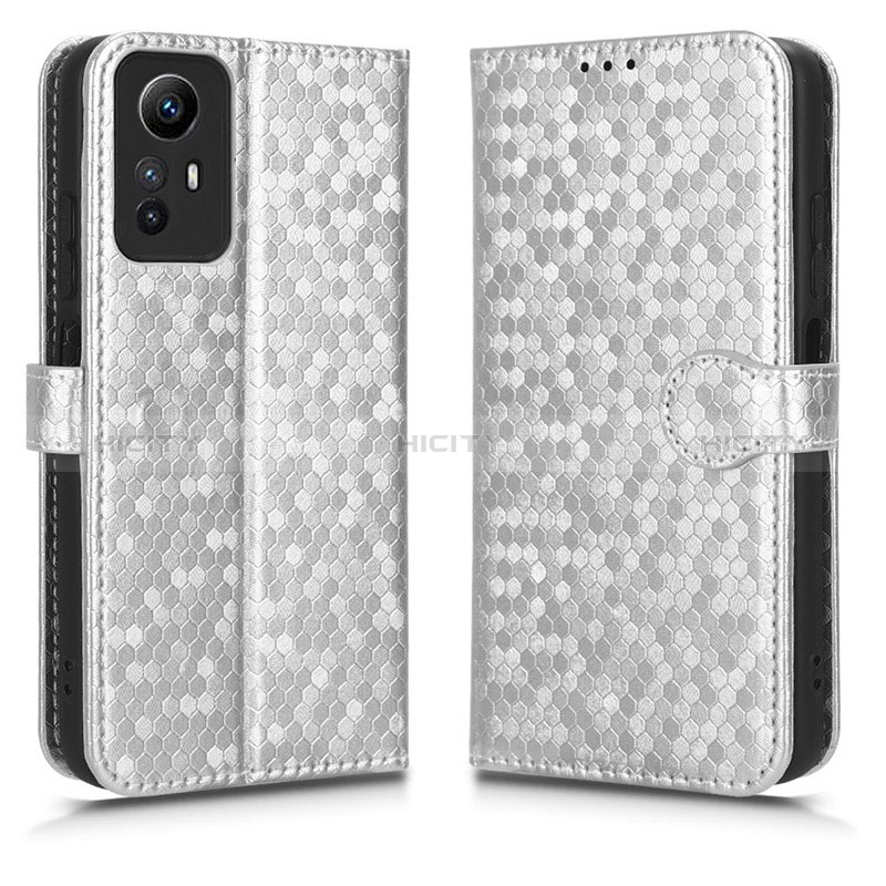 Coque Portefeuille Livre Cuir Etui Clapet C01X pour Xiaomi Redmi Note 12S Argent Plus