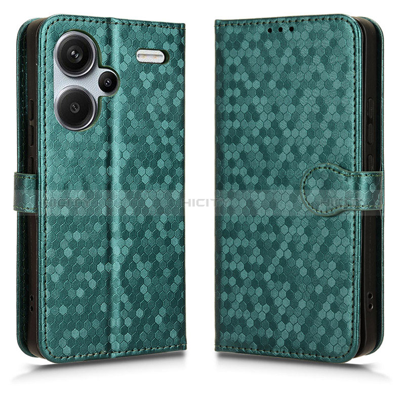 Coque Portefeuille Livre Cuir Etui Clapet C01X pour Xiaomi Redmi Note 13 Pro+ Plus 5G Vert Plus