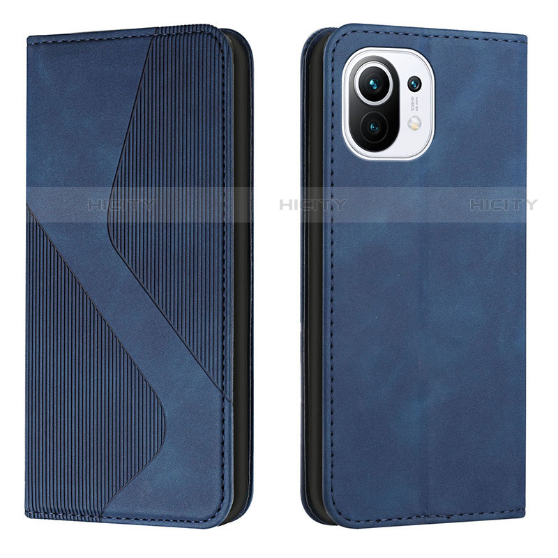 Coque Portefeuille Livre Cuir Etui Clapet C02 pour Xiaomi Mi 11 5G Bleu Plus