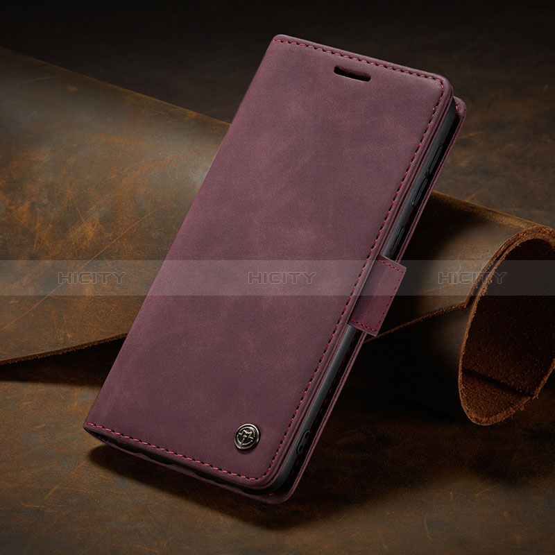 Coque Portefeuille Livre Cuir Etui Clapet C02S pour Huawei P60 Pro Vin Rouge Plus