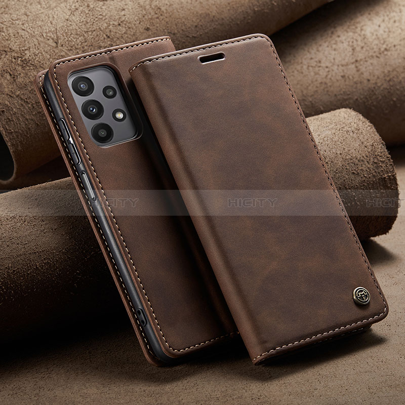 Coque Portefeuille Livre Cuir Etui Clapet C02S pour Samsung Galaxy A23 4G Marron Plus