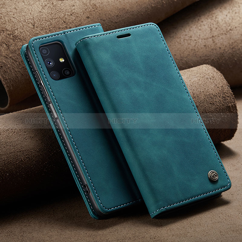 Coque Portefeuille Livre Cuir Etui Clapet C02S pour Samsung Galaxy M51 Bleu Plus