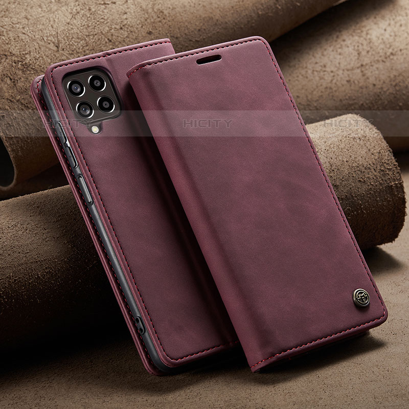 Coque Portefeuille Livre Cuir Etui Clapet C02S pour Samsung Galaxy M53 5G Vin Rouge Plus