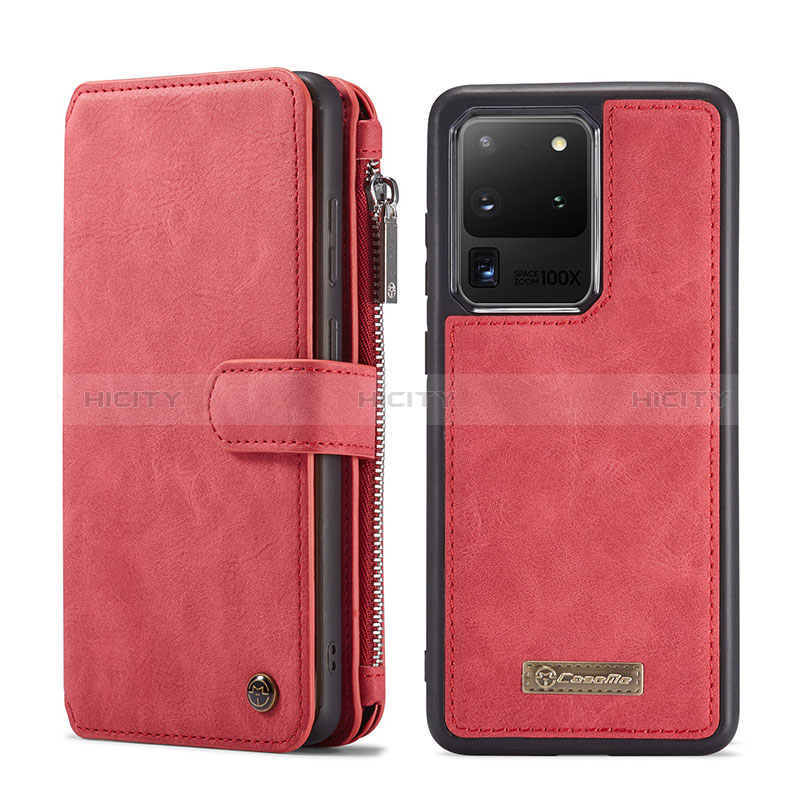 Coque Portefeuille Livre Cuir Etui Clapet C02S pour Samsung Galaxy S20 Ultra Rouge Plus