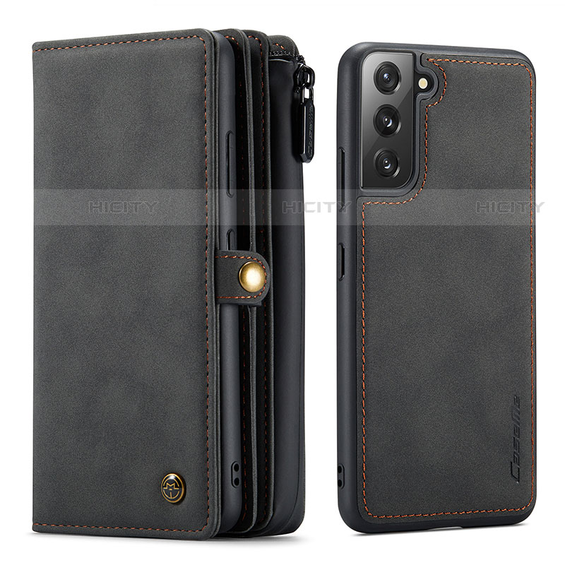 Coque Portefeuille Livre Cuir Etui Clapet C02S pour Samsung Galaxy S21 5G Noir Plus