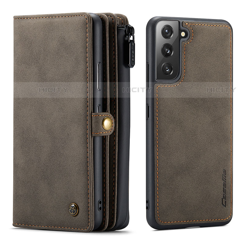 Coque Portefeuille Livre Cuir Etui Clapet C02S pour Samsung Galaxy S21 Plus 5G Marron Plus