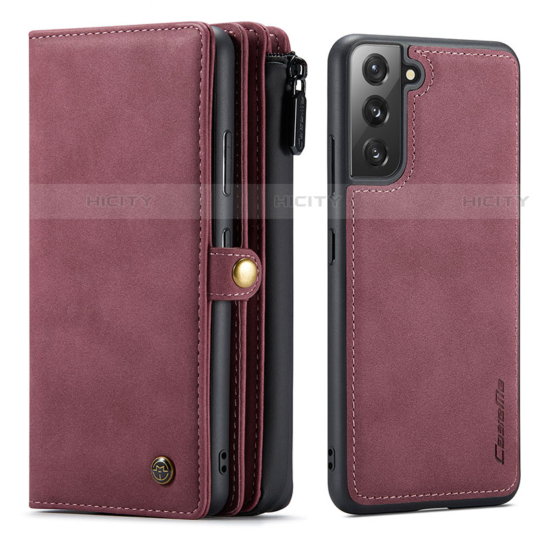 Coque Portefeuille Livre Cuir Etui Clapet C02S pour Samsung Galaxy S21 Plus 5G Rouge Plus