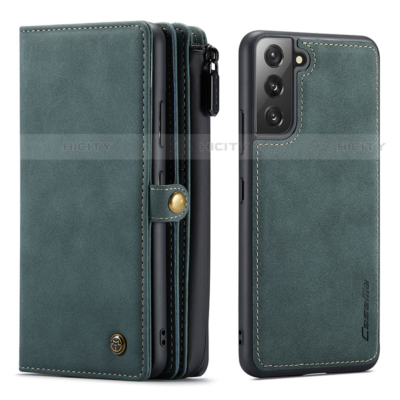 Coque Portefeuille Livre Cuir Etui Clapet C02S pour Samsung Galaxy S21 Plus 5G Vert Plus