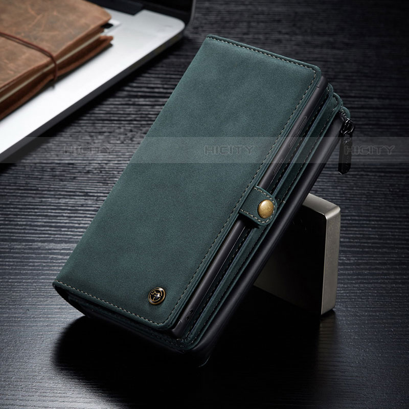 Coque Portefeuille Livre Cuir Etui Clapet C02S pour Samsung Galaxy S21 Ultra 5G Vert Plus