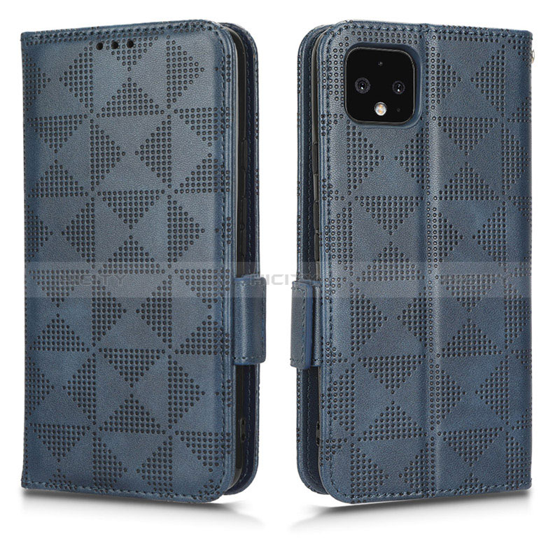 Coque Portefeuille Livre Cuir Etui Clapet C02X pour Google Pixel 4 Bleu Plus