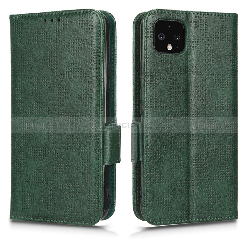 Coque Portefeuille Livre Cuir Etui Clapet C02X pour Google Pixel 4 Vert Plus