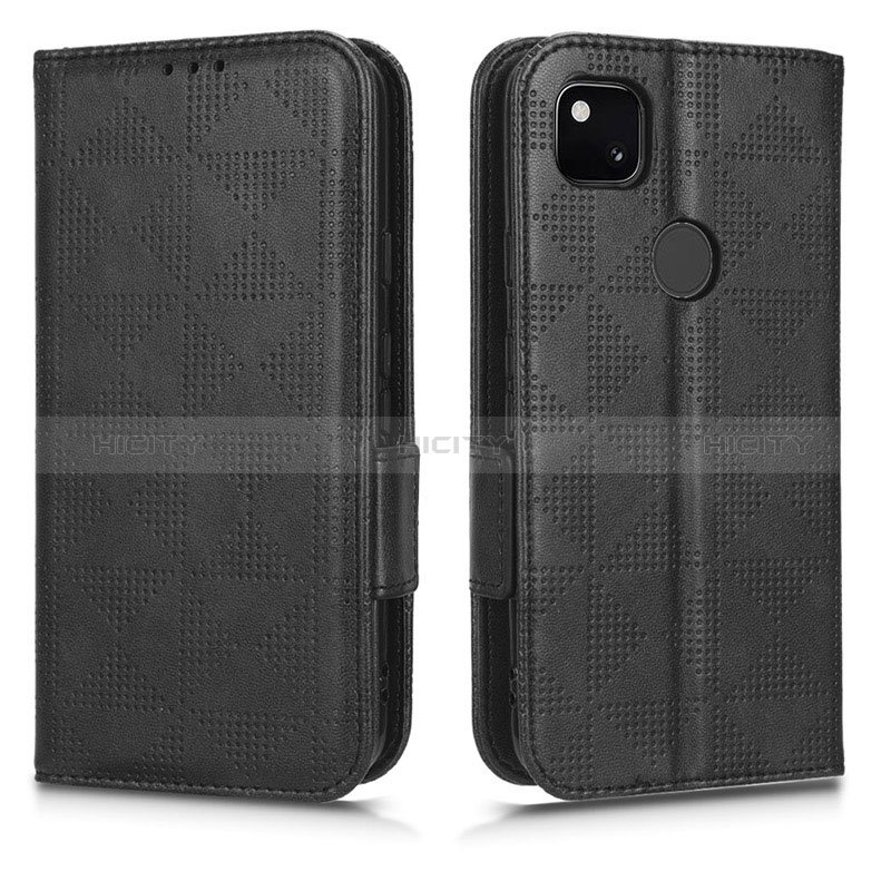 Coque Portefeuille Livre Cuir Etui Clapet C02X pour Google Pixel 4a Noir Plus