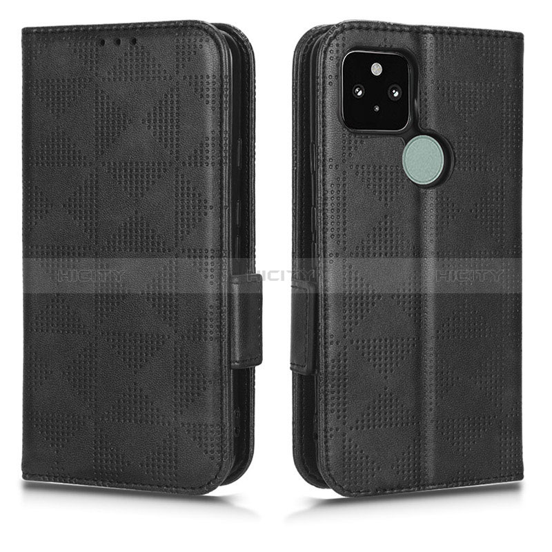 Coque Portefeuille Livre Cuir Etui Clapet C02X pour Google Pixel 5 Noir Plus