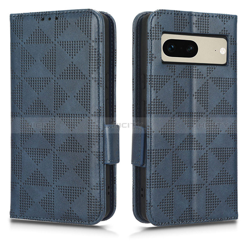 Coque Portefeuille Livre Cuir Etui Clapet C02X pour Google Pixel 7 5G Bleu Plus