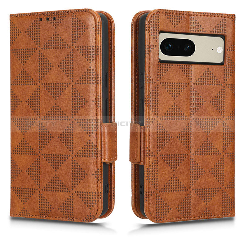 Coque Portefeuille Livre Cuir Etui Clapet C02X pour Google Pixel 7 5G Marron Plus