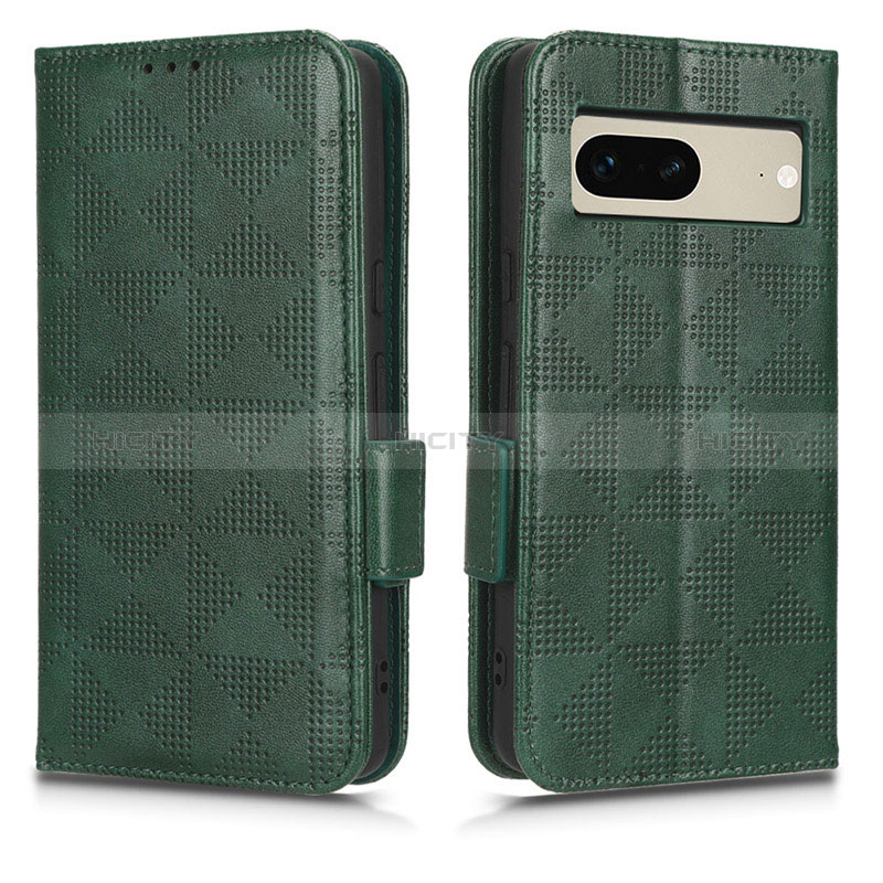 Coque Portefeuille Livre Cuir Etui Clapet C02X pour Google Pixel 7 5G Vert Plus