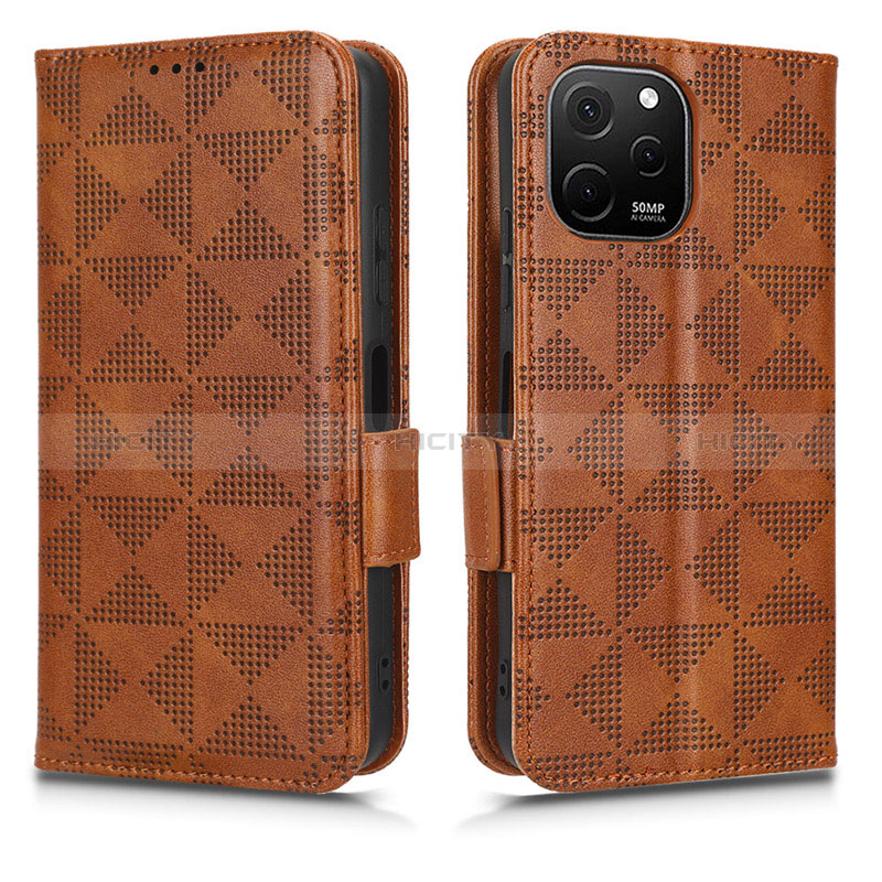 Coque Portefeuille Livre Cuir Etui Clapet C02X pour Huawei Enjoy 50z Marron Plus